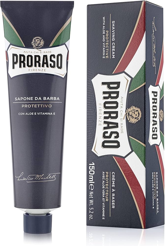 Sapone Da Barba Protettivo Tubo Blu Proraso 150 Ml Aloe E Vitamina E 3pz