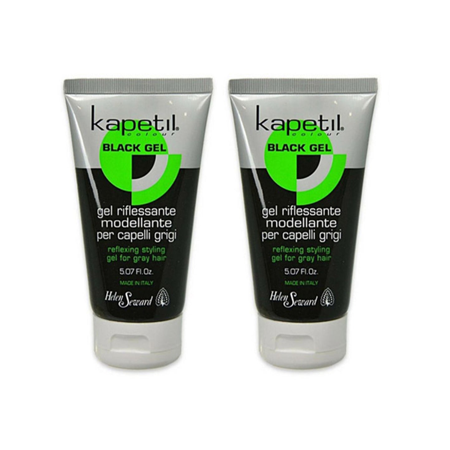 Black Gel Riflessante e Modellane per capelli grigi 150ML 2pz Kapetil