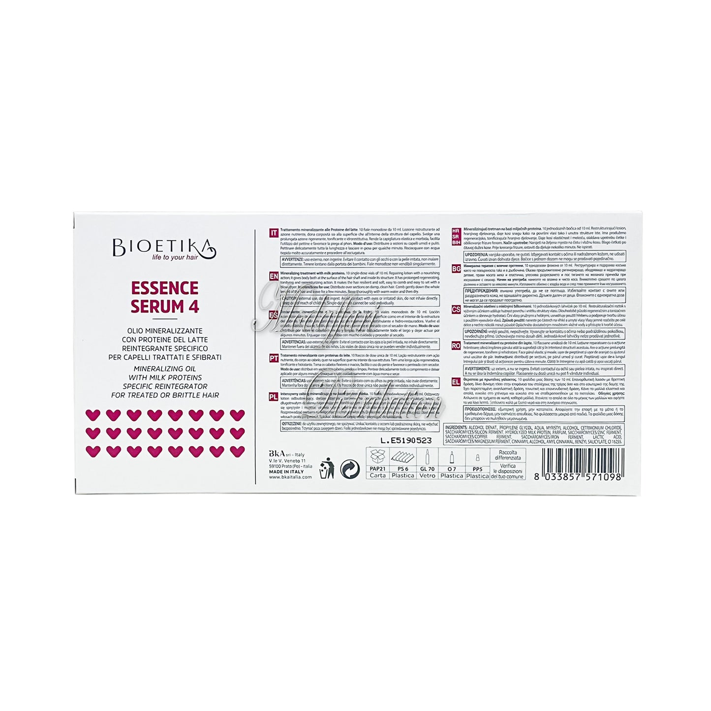 Fiale olio mineralizzante essence serum 4 Bioetika - 20 fiale da 10 ml