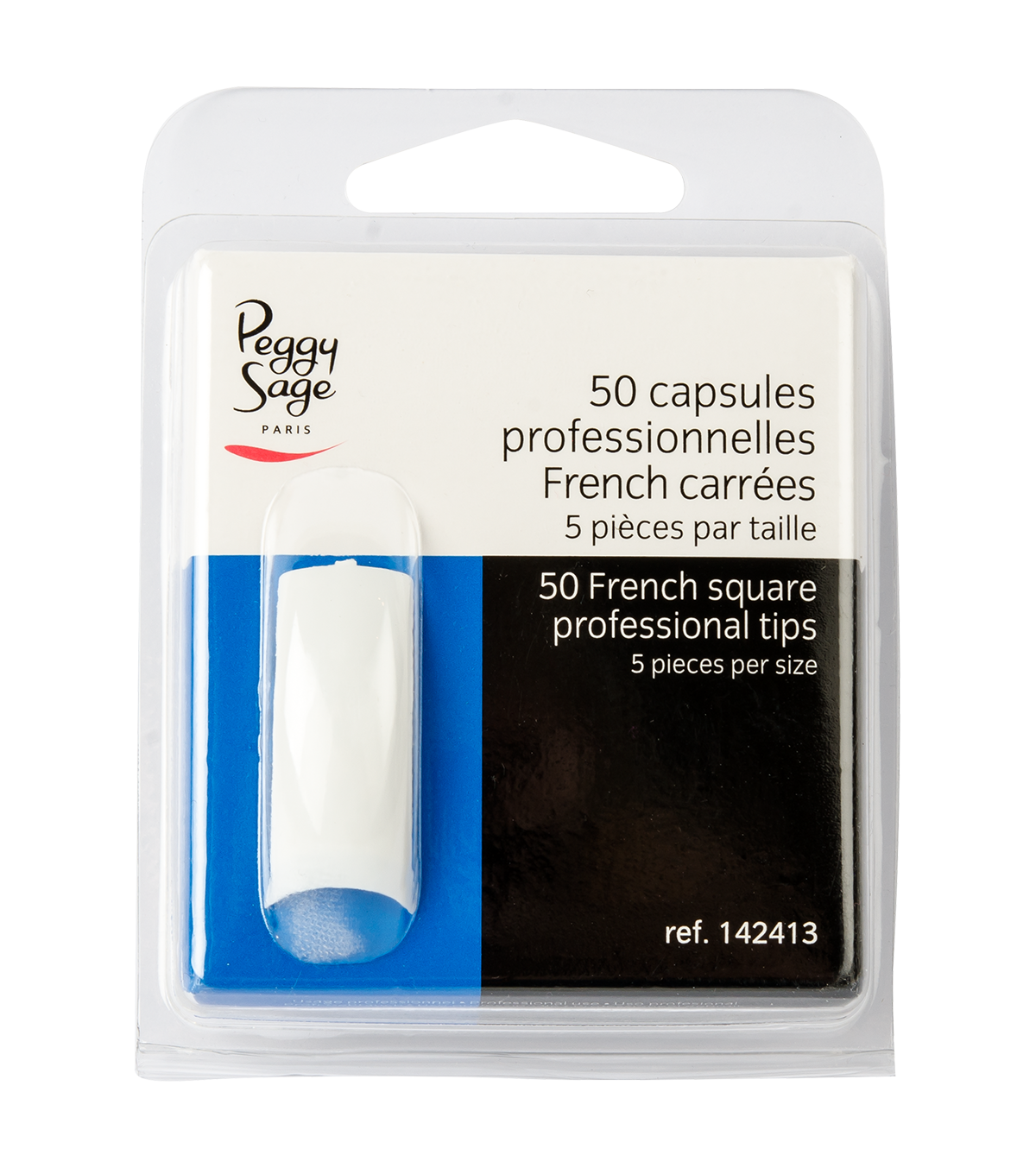Capsule French Quadrate Professionali 50 pz, 2 Confezioni 142413 Peggy Sage