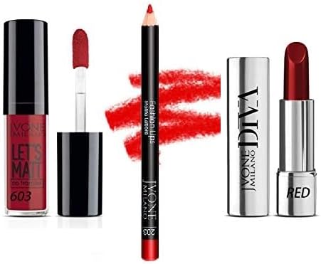 TINTA PER LABBRA EFFETTO ULTRA MATT + MATITA + ROSSETTO JVONE