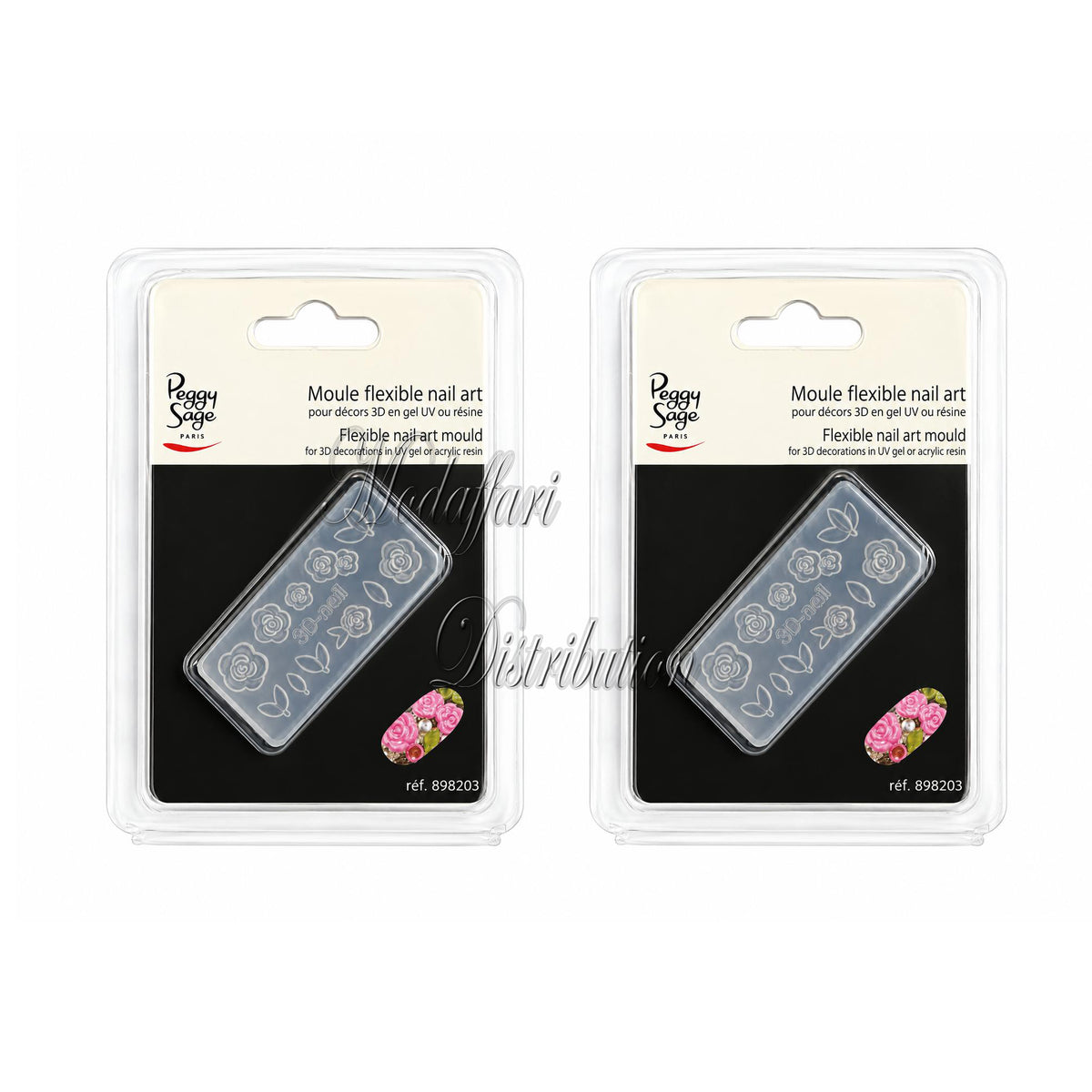 Stampi Flessibili per Decorazioni Nail Art 3D per gel o resina 2pz
