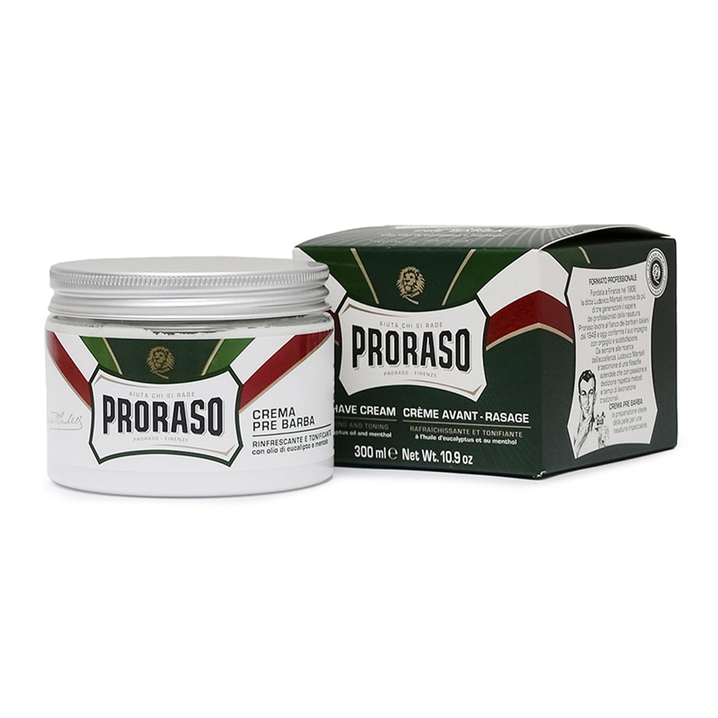 Crema Pre Barba Rinfrescante Con Olio Di Eucalipto E Mentolo 300ml 3pz Proraso