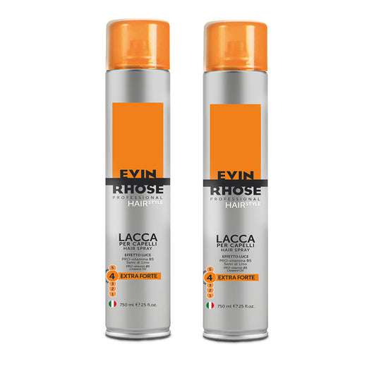 Lacca Spray per Capelli Extra Forte, con PRO-Vitamina B5 e Semi di Lino, 750 ml Evin Rhose