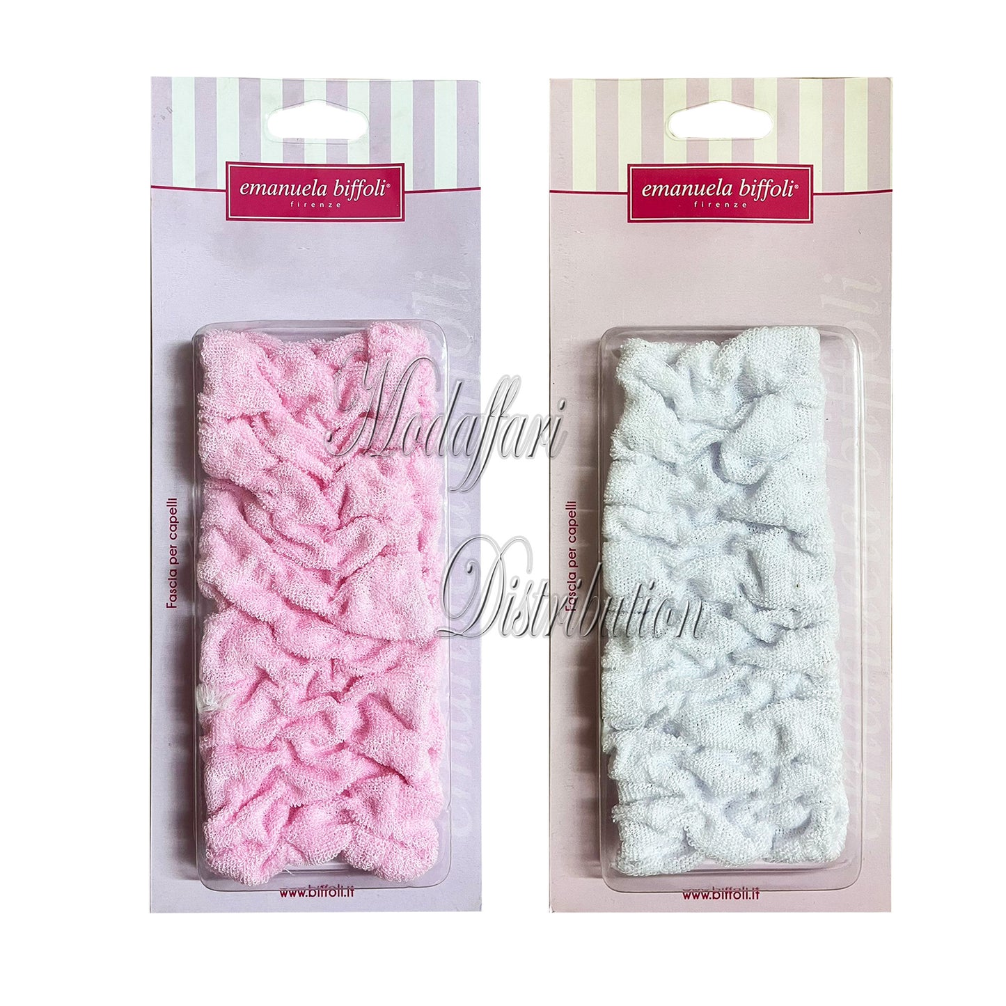 Fascia per Capelli in Spugna Elasticizzata Emanuela Biffoli 2pz
