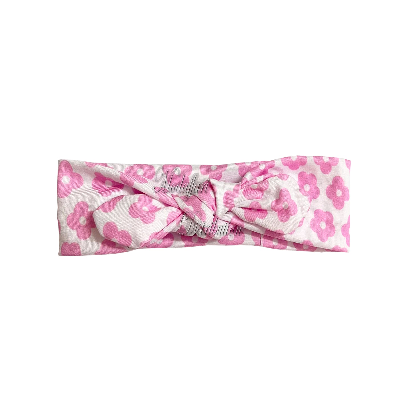 Fasce per Capelli Bambina, Motivo Farfalle e Fiori Colorati, Elastiche con Nodo, Rosa, Bianco e Lilla