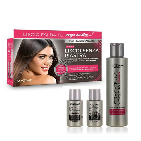 Trattamento Lisciante senza Piastra per Capelli Crespi e Rovinati Kativa