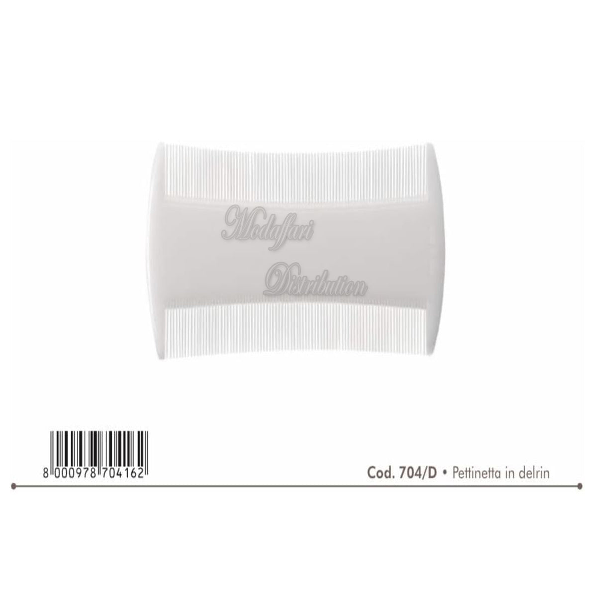 Pettine a Doppia Dentatura Colore Bianco Cod. 704/D