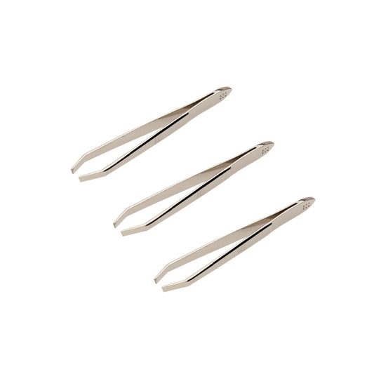 Pinzette Nichelate Soligen 900, Punta Obliqua, 98,5 mm, Confezione da 3 Pezzi