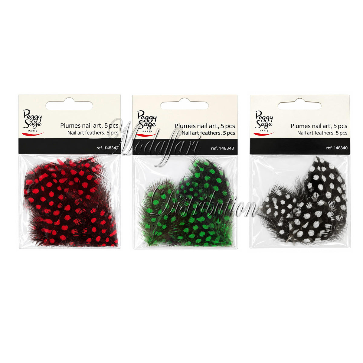 Piume Nail Art 3 Colorazioni diverse Peggy Sage