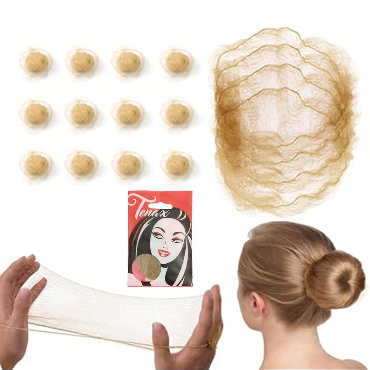 Retina per Capelli Biondi, 12 Pezzi Tenax