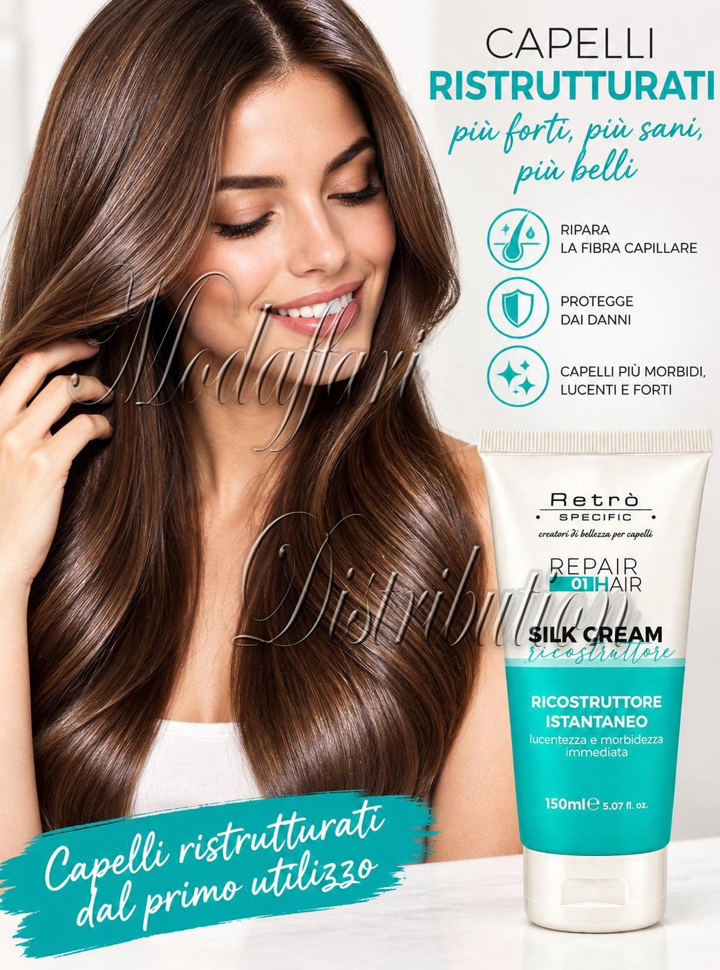 Crema per Capelli Ricostruttore Istantaneo Silk Cream 150ml Retrò Specific